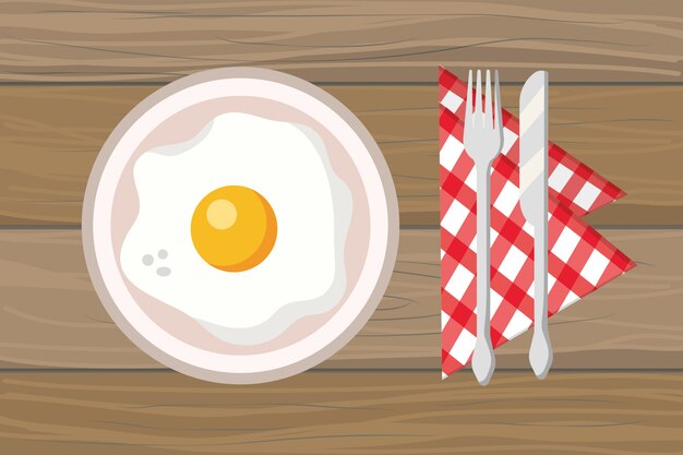 Dibujos animados delicioso desayuno sabroso
