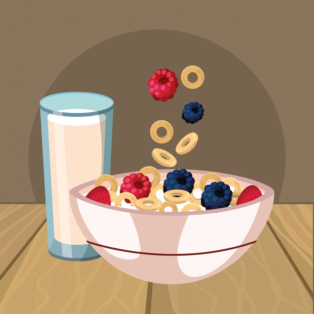 Vector dibujos animados delicioso desayuno sabroso