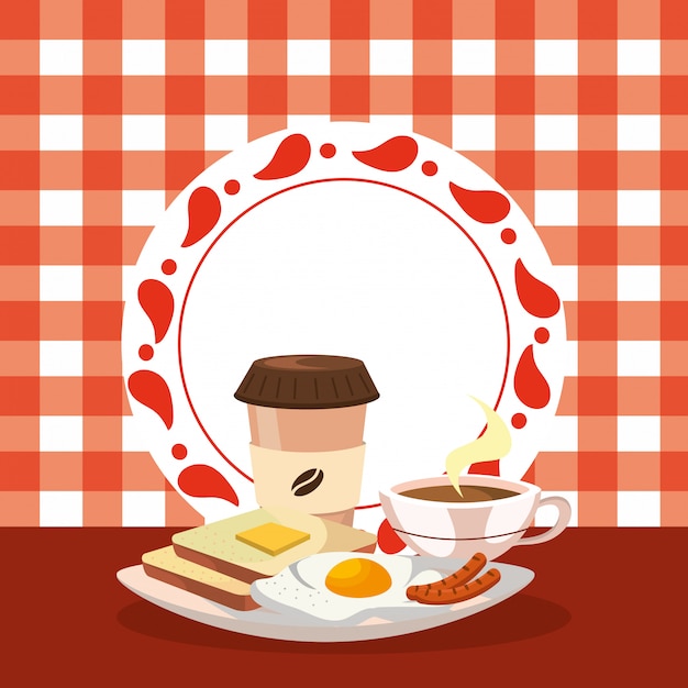 Dibujos animados delicioso desayuno sabroso