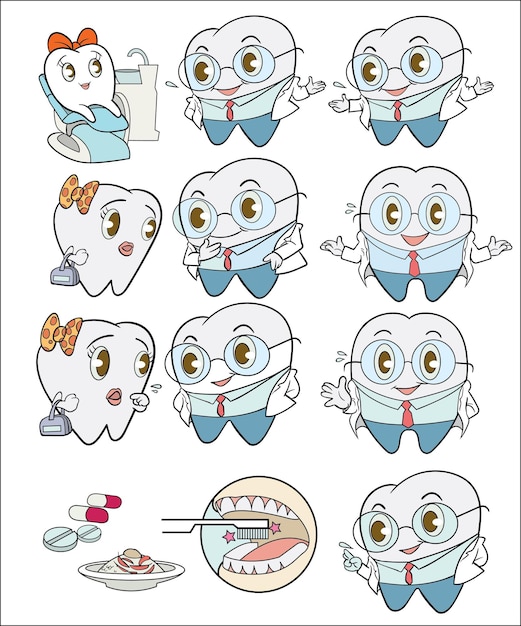 Vector dibujos animados de dientes