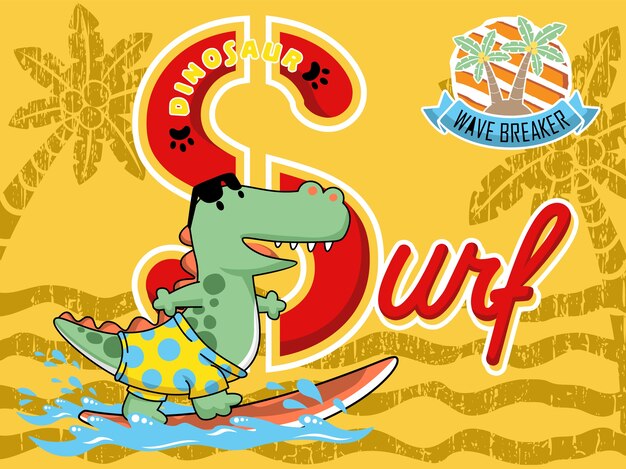 Dibujos animados de Dino, el surfista