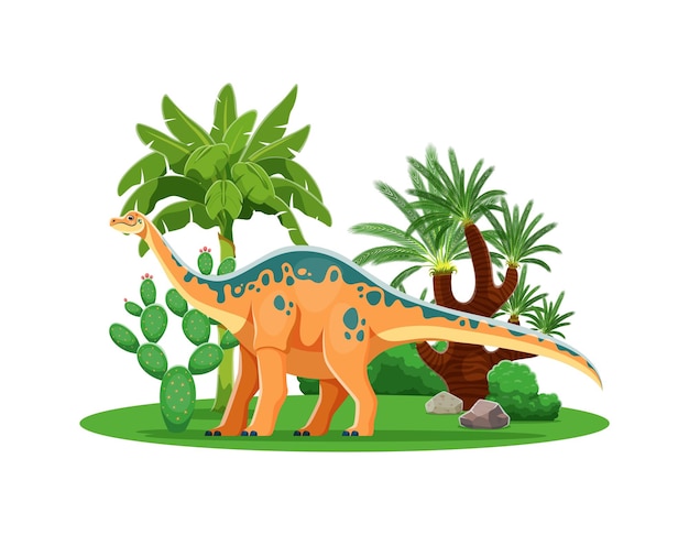Dibujos animados de dinosaurios lagarto prehistórico Apatosaurio