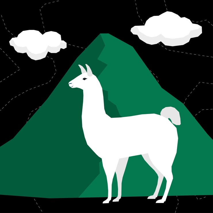 Vector dibujos animados divertido llama camello gráfico granja llama camello animal icono