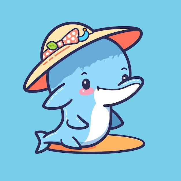 Dibujos animados divertido mar animal mascota vector ilustración carácter concepto animal verano icono aislado