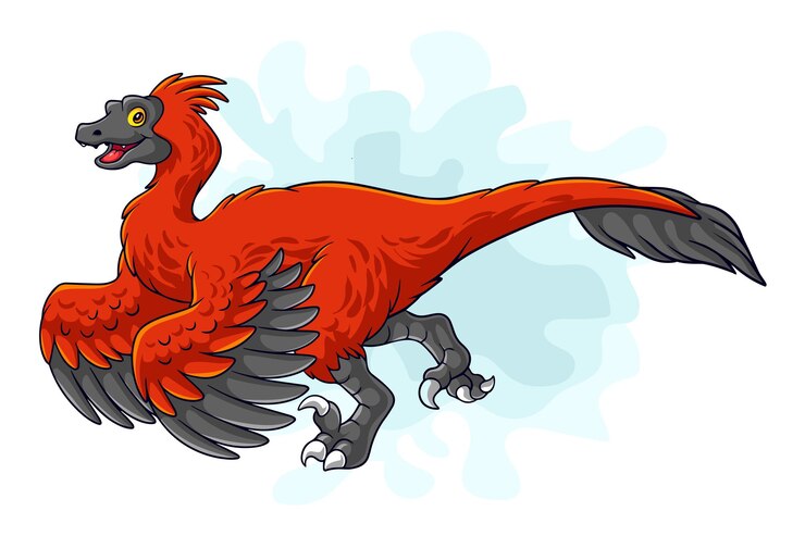 Vector dibujos animados divertido pyroraptor aislado sobre fondo blanco