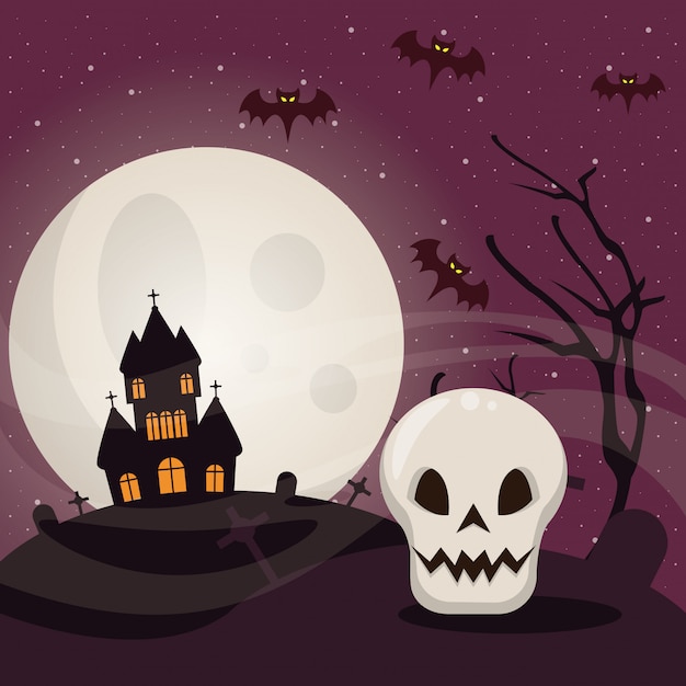 Dibujos animados divertidos y aterradores de Halloween