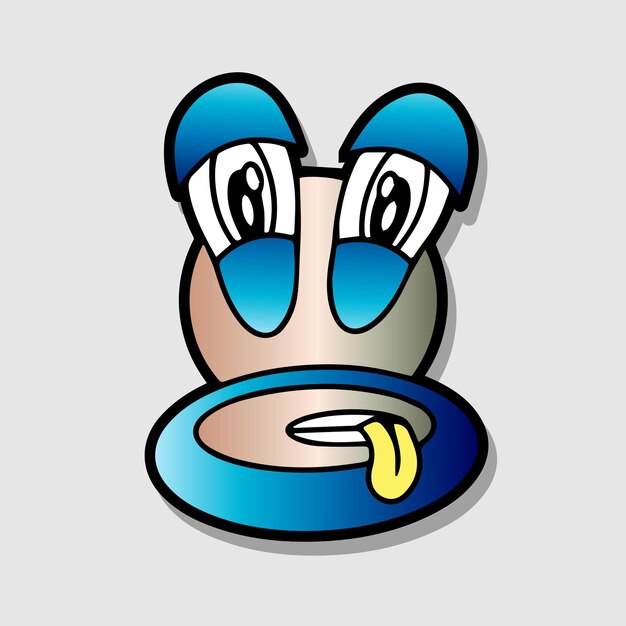 Dibujos animados divertidos y caras de personajes cómicos Elemento de vector de emoción de mascota de personaje para ilustración