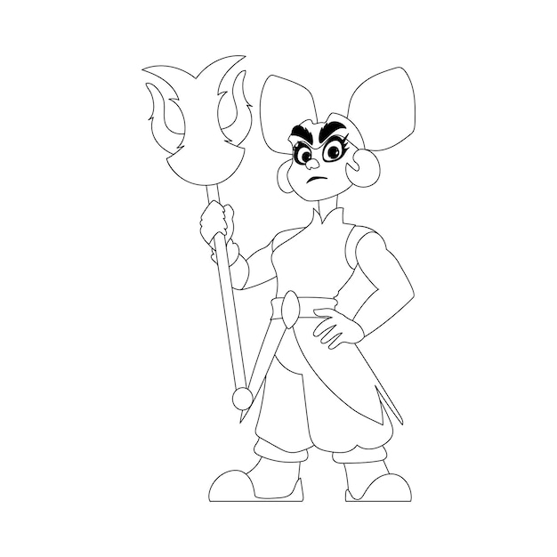 Dibujos animados divertidos y fabulosos vikingos o guerreros chinos estilo para colorear