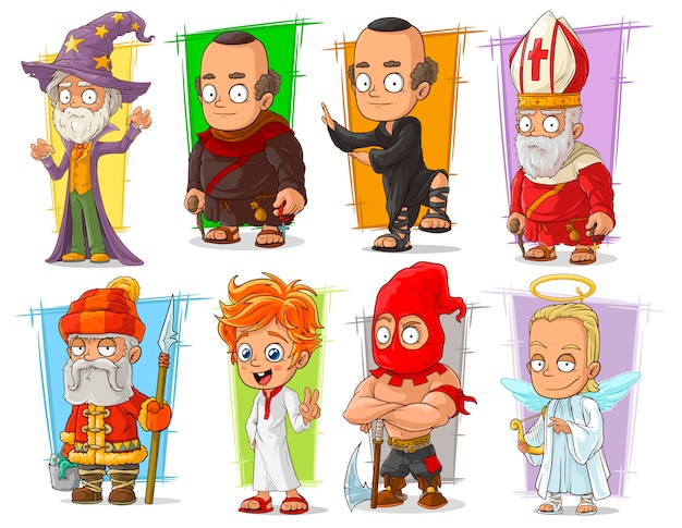 Dibujos animados divertidos personajes diferentes divertidos