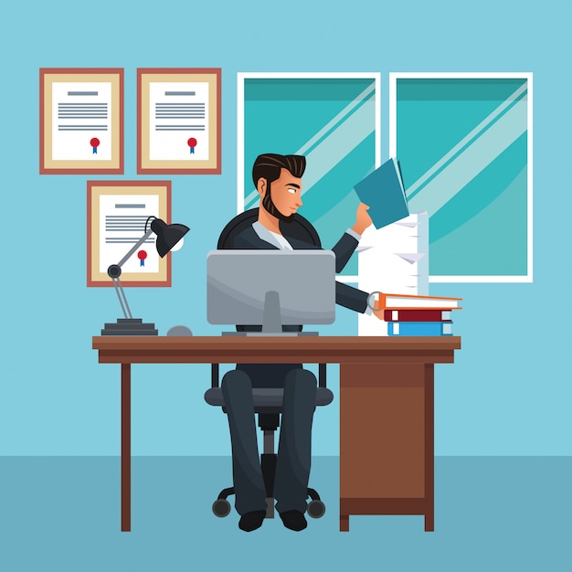 Dibujos animados ejecutivo empresario