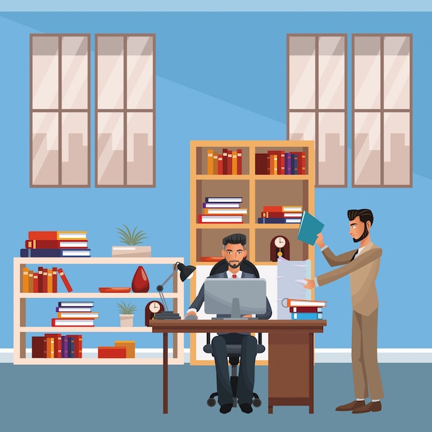 Dibujos animados de ejecutivos de compañeros de trabajo de negocios