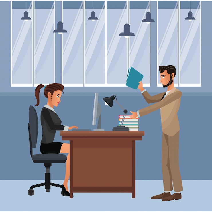 Vector dibujos animados de ejecutivos de compañeros de trabajo de negocios