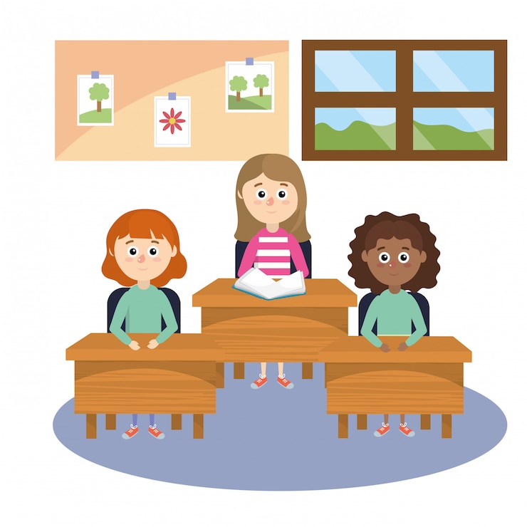 Vector dibujos animados de la escuela primaria