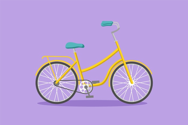 Dibujos animados estilo plano dibujo carrera de montaña bicicleta logo icono Bicicleta urbana para trabajar Vehículo ecológico bicicleta deportiva Velocidad ciudad viaje atributo ciclismo hobby símbolo Diseño gráfico vector ilustración
