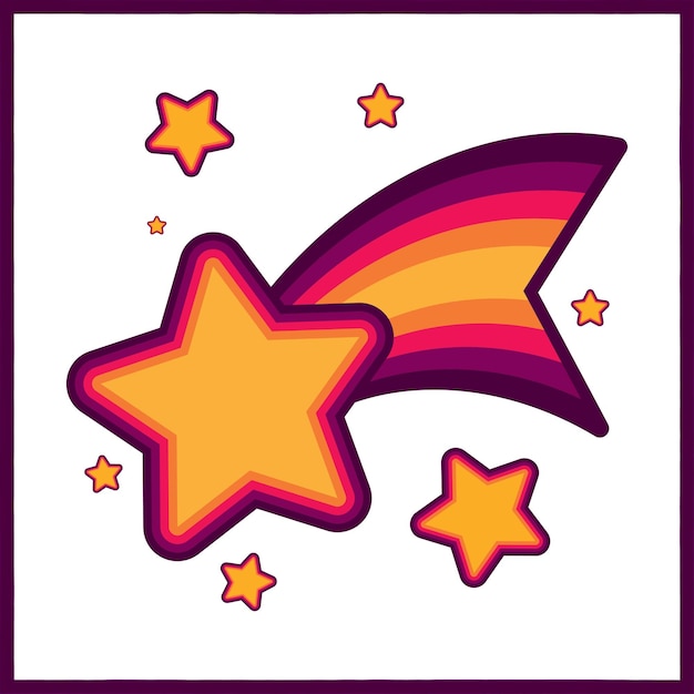 Dibujos animados de estrellas cayendo en estilo retro