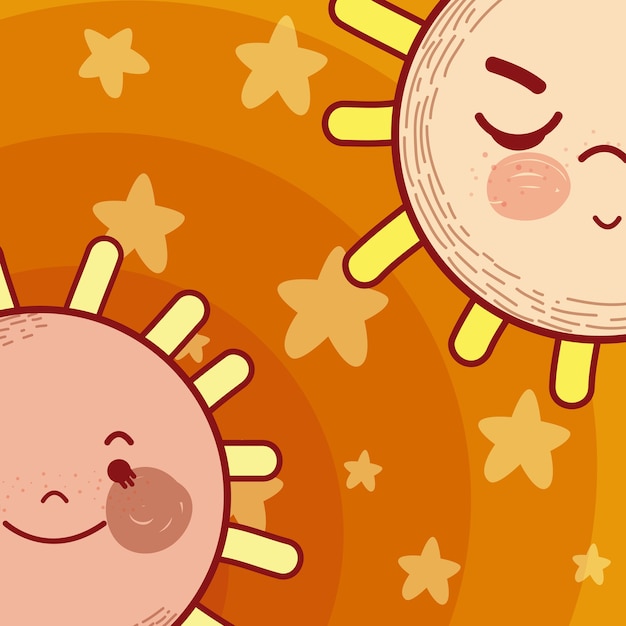 Dibujos animados de estrellas tiernas y tiernas