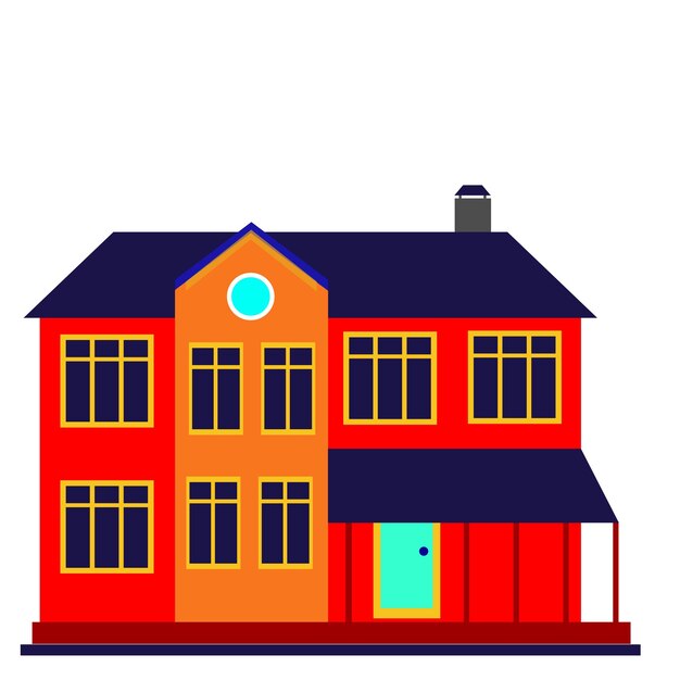 Vector dibujos animados de la fachada de la casa ilustraciones vectoriales residenciales