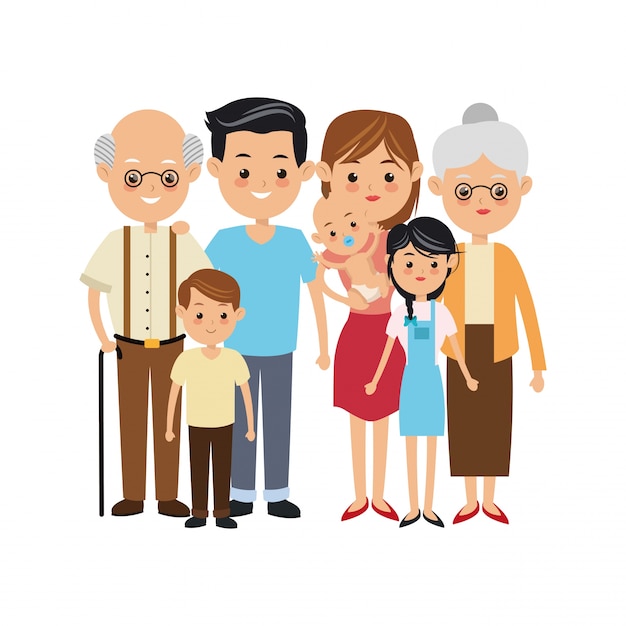 Dibujos animados de familia