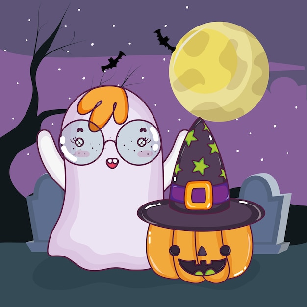 Dibujos animados de fantasmas de Halloween