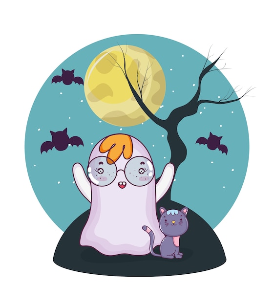 Dibujos animados de fantasmas de Halloween
