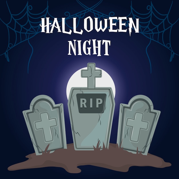 Dibujos animados de feliz noche de miedo halloween