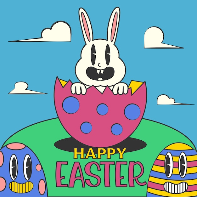 Dibujos animados feliz pascua