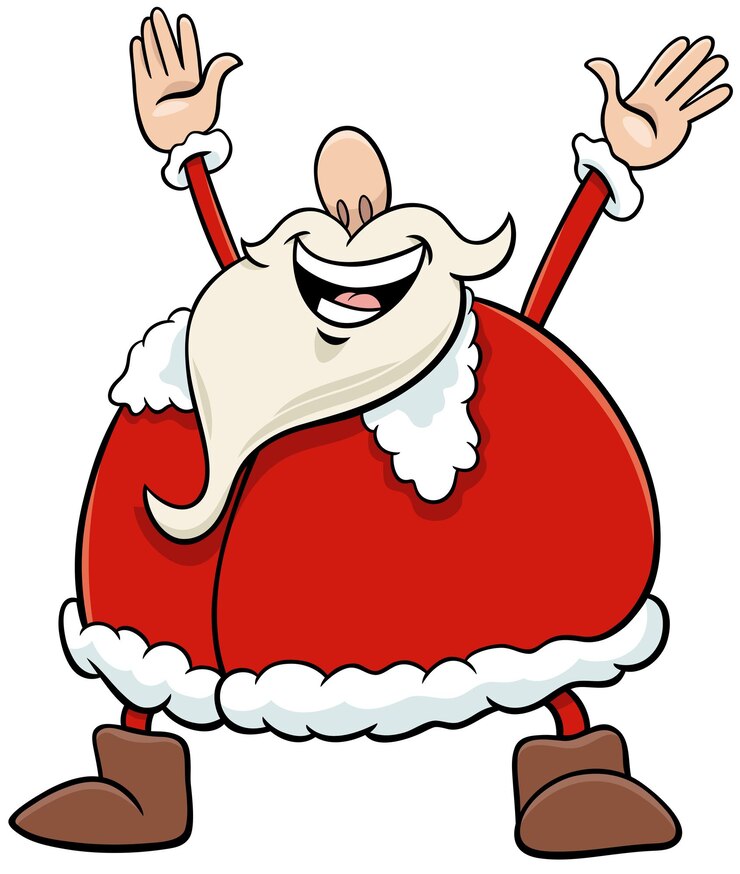 Vector dibujos animados feliz santa claus en navidad