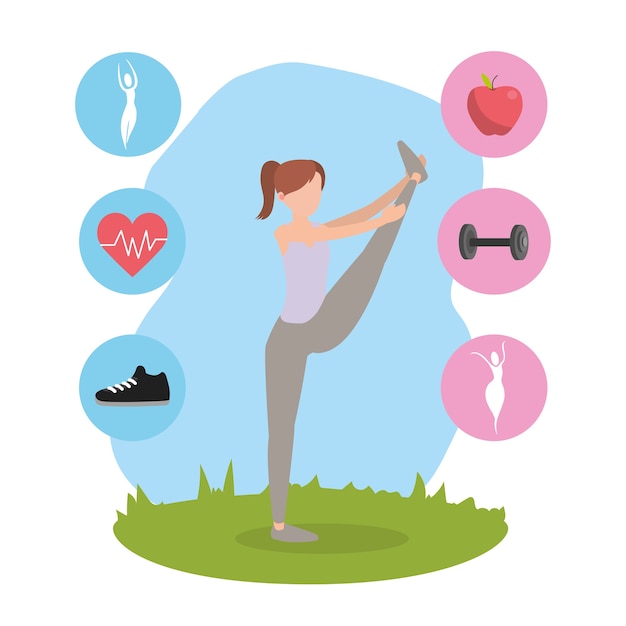 Dibujos animados de fitness de salud