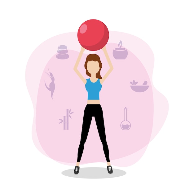 Vector dibujos animados de fitness de salud