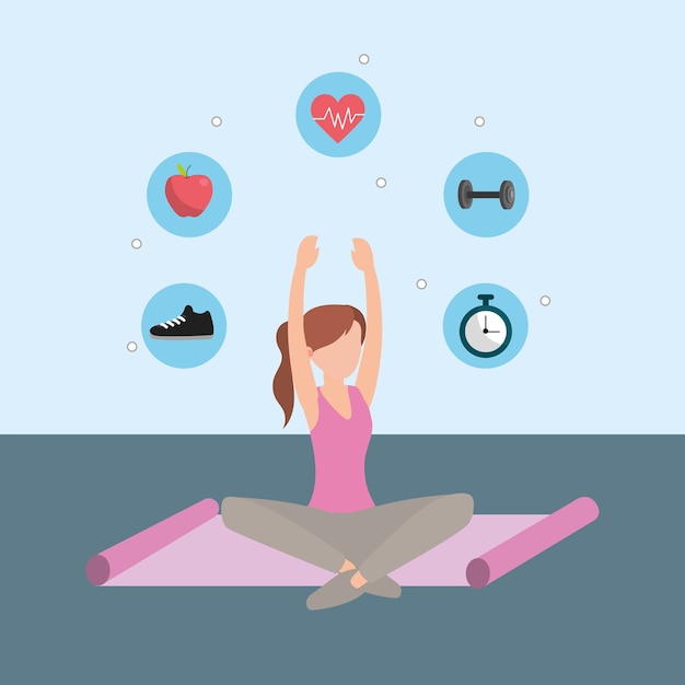 Dibujos animados de fitness de salud
