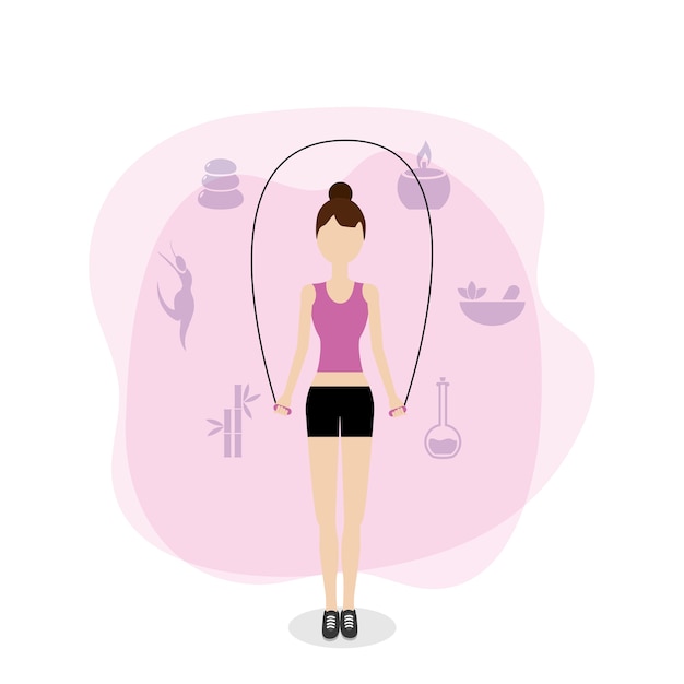 Vector dibujos animados de fitness de salud