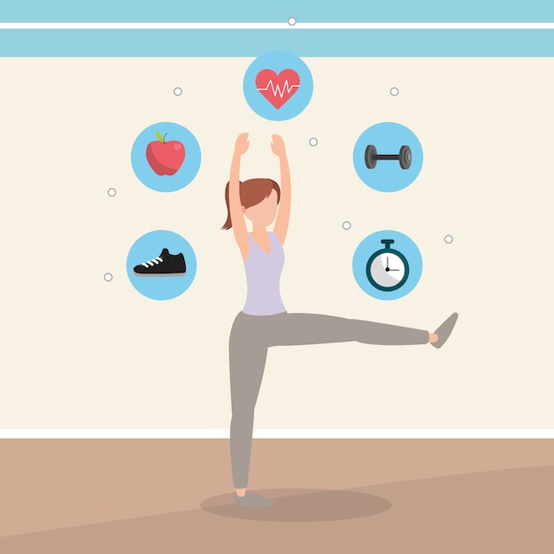 Dibujos animados de fitness de salud