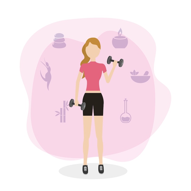 Dibujos animados de fitness de salud