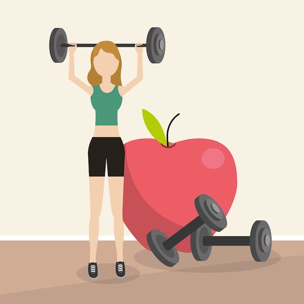 Vector dibujos animados de fitness de salud