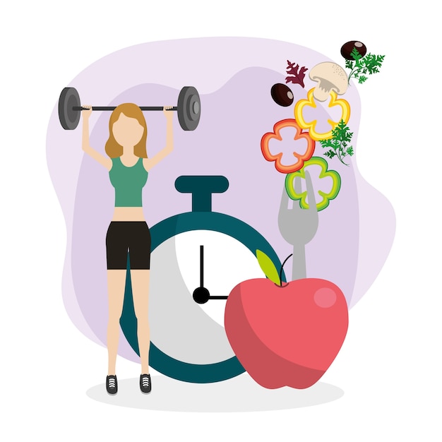 Vector dibujos animados de fitness de salud