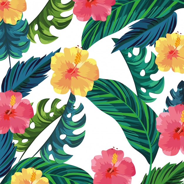 Dibujos animados de flores de naturaleza