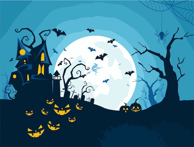 Dibujos animados de fondo de halloween | Vector Premium Dibujos animados de fondo de halloween | Vector Premium