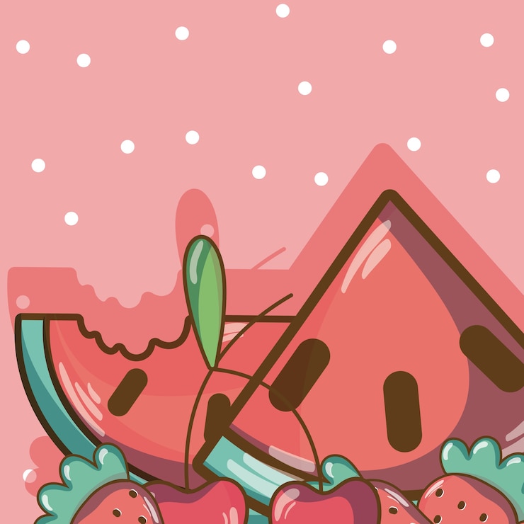 Vector dibujos animados de frutas dulces