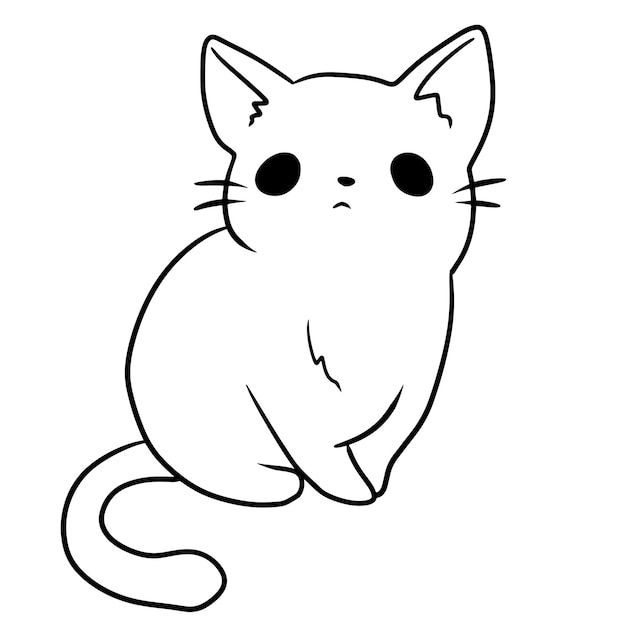 Vector dibujos animados gato cuco animal garabato kawaii anime página para colorear cuco ilustración imágenes prediseñadas carácteres