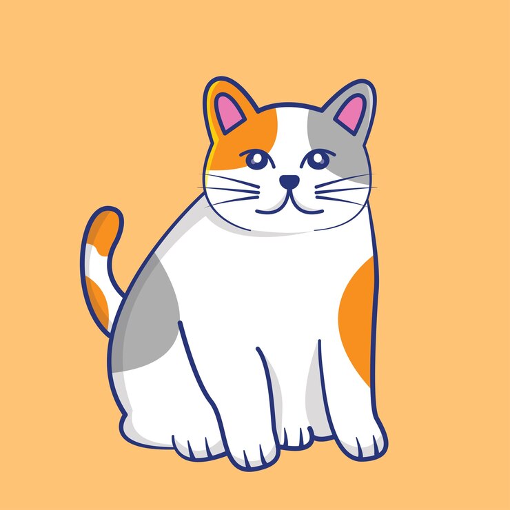 Dibujos animados de gato lindo vector libre