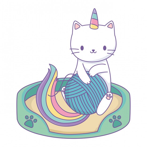 Dibujos animados de gato unicornio