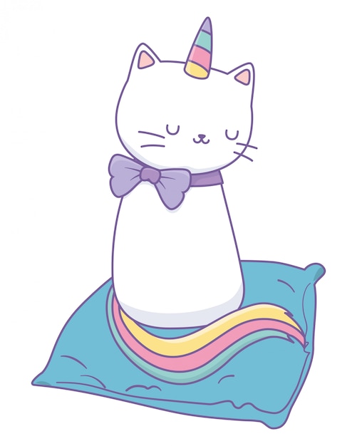 Dibujos animados de gato unicornio