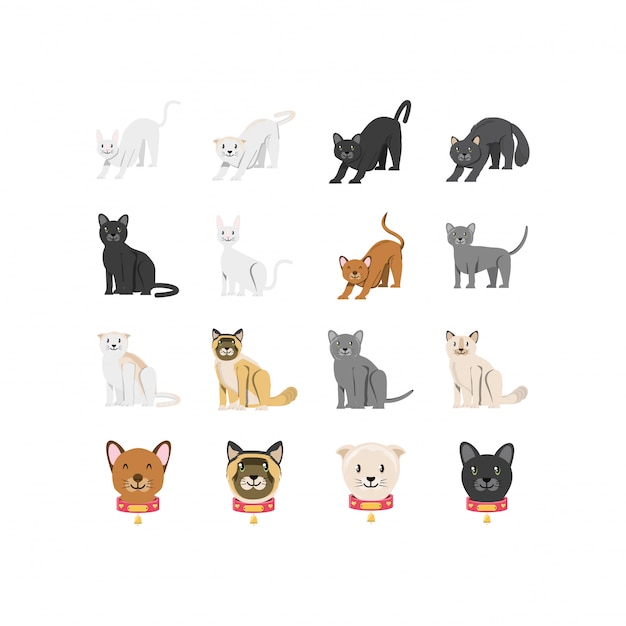 Dibujos animados de gatos lindos