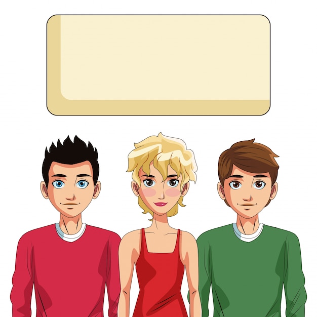 Dibujos animados de gente joven