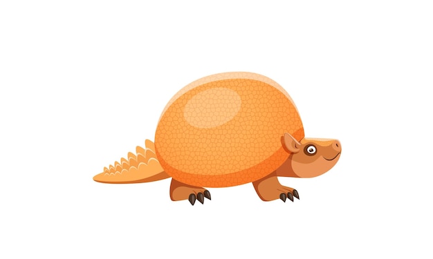 Dibujos animados Glyptodon dinosaurio lindo personaje aislado