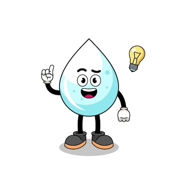 Dibujos animados de gota de leche con una pose de idea