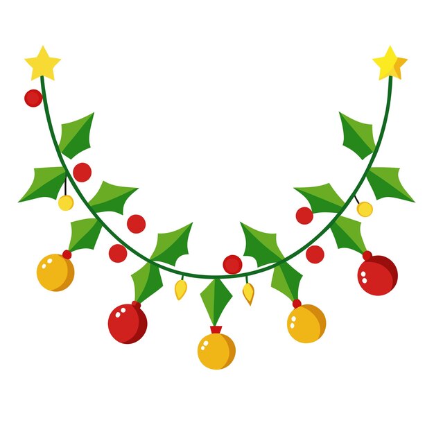 dibujos animados de guirnaldas de Navidad dibujos ilustrados