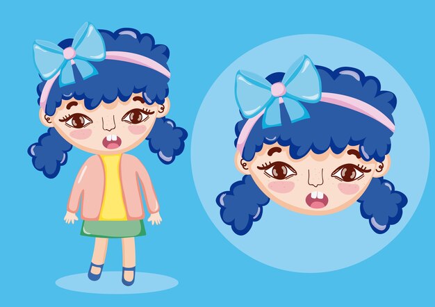 Dibujos animados hermosa chica