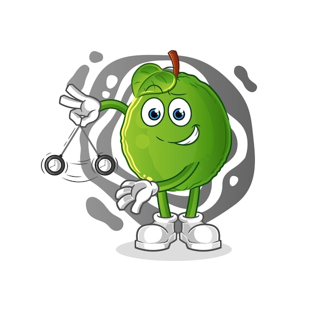 Dibujos animados hipnotizantes de guayaba. vector de mascota de dibujos animados