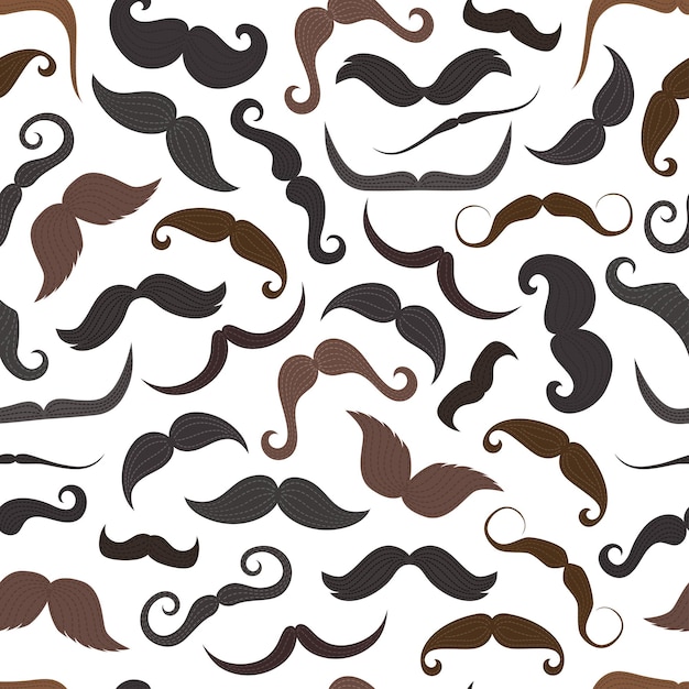 Dibujos animados hipster macho bigotes de patrones sin fisuras